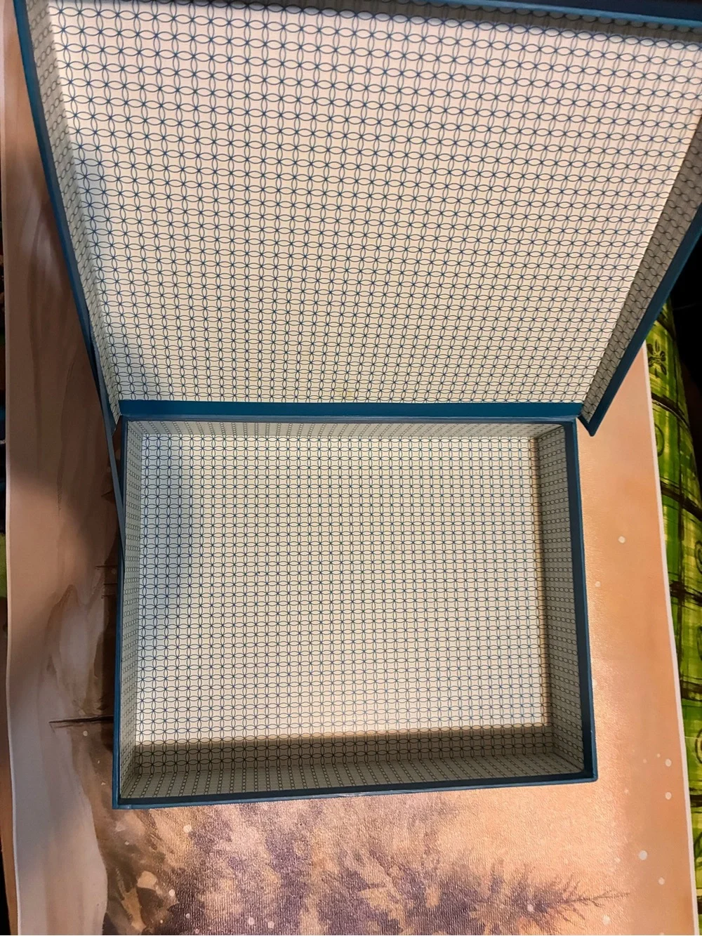 Blue Patterned Decorative Storage Box by